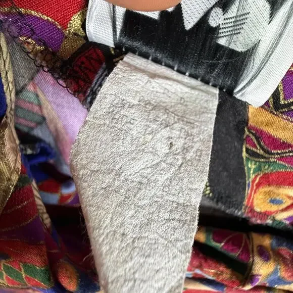 FAD Vtg 80s Womens XL Egyptian Pharaoh Art Print Blouse Tiered Sleeve Top - Picture 6 of 9